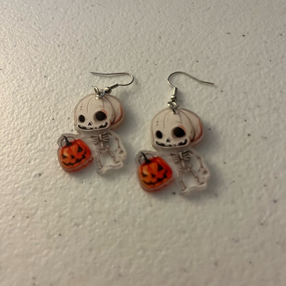 Jewelry - Skeleton Pumpkin Earrings